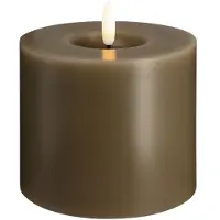 Moods & More LED bloklys i dark sand med smelteeffekt - Ø 9,9 cm x H 10 cm
