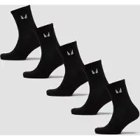 MP Unisex Crew Socks (5 Pack) - Black - UK 12-14