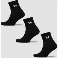 MP Unisex Ankle Socks (3 Pack) - Black - UK 9-11