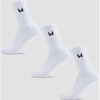 MP Unisex Crew Socks (3 Pack) - White - UK 12-14