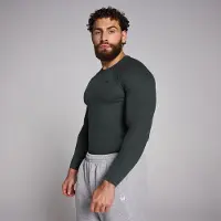 Myprotein MP Origin Ribbed Muscle Fit Long Sleeve Top til mænd − Washed Black - S