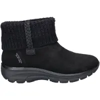 SKECHERS Kvinders EASY GOING - COZY LOVIN Hands Free Slip-ins, Sparkle Knit Fold Over Støvle, Sort/Sort, 8M