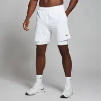 Myprotein MP 2-in-1 Training Shorts til mænd – Hvid - XXXL