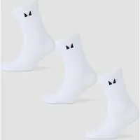 Myprotein MP Running Socks (pakke med tre) − Hvid - UK 12-14