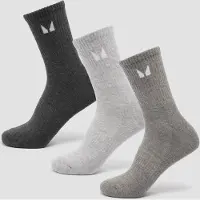 MP Unisex Crew Socks (3 Pack) - Grey - UK 12-14