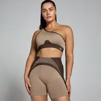 MP Contrast Rib Seamless Bra til kvinder – Cashmere/Espresso - L