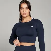 MP Shape Seamless Long Sleeve Crop Top til kvinder – Navy - XXL