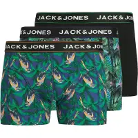 Jack & Jones Boksershorts 'JACTROPICAL BIRD' mørkeblå / grøn / sort / hvid