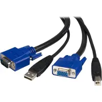 StarTech.com StarTech 10 ft 2-in-1 Universal USB KVM Cable - 10ft VGA KVM Cable - 10ft USB KVM Cable - 10ft KVM Switch Cable (SVUSB2N1_10) - Video / USB kabel - H