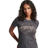 Superdry Superdrytil kvinder. W1011098A Vintage Merch Store T-shirt grå (M), Casual, Bomuld, Korte ærmer