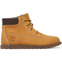 Timberland Timberlandtil drenge. TB1A125Q2311 Brune Pokey Pine ankelstøvler i læder (28), Fast, Lynlås, Casual, børnetøj