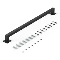 Vevor vægmonteret trappegelænder, 910 mm sort jerntrappegelænder til indendørs brug, 113 kg lasteevne, industrielt trappegelænder, firkantet rør til loft/veranda, 2 sektioner
