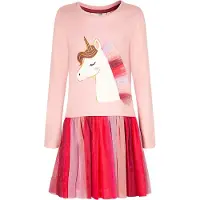 Happy girls Kjole lyserød / pitaya / brandrød / hvid