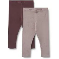 Wheat Leggings - 2-pak - Rib - Bomuld/Modal - Maddy - Purple Fud - - 74 - Leggings
