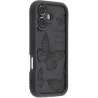 Mtp Products iPhone 17 TPU-cover med Sommerfugleprint - Sort