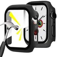 Mtp Products Apple Watch Series 1/2/3 Hard Case med Skærmbeskyttelse / Beskyttelsesglas - 42mm - Sort