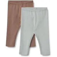 Wheat Leggings - Rib - 2-pak - Jules - Soft Rain Brown - - 74 - Leggings