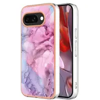 Mtp Products Google Pixel 9a Marmormønster Galvaniseret IMD TPU Cover - Blå / Pink