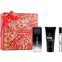 Carolina Herrera 212 Vip Black Men Eau De Perfume Spray 100ml Sæt 3 stykker