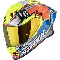 Scorpion EXO-R1 Evo II Air Aron Misano Integralhjelm Sølv/Blå/Gul XL