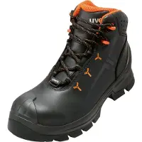 Uvex 65232, Unisex, Voksen, Sikkerhedsstøvler, Sort, Orange, ESD, HI, HRO, S3, SRC, Snørrelukning