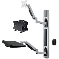 StarTech.com Startech Wall Mount Workstation, VESA Mount For 32 Monitors (22lb/10kg), Fully Articulating Arms For Single Monitor Mount & Keyboard Tray, Includes