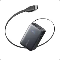 Anker Zolo Power Bank (20000 mAh - 22.5W Built-In USB-C Cable) - Black - 20000 mAh