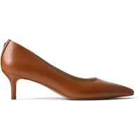 Ralph Lauren Lauren Ralph Laurentil kvinder. 802P09030002 Adrienne pumps i brunt læder (35.5), Beige, 3-5 cm, Ingen, Casual, Klassisk