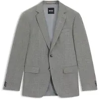 BOSS Blazer med slim fit i uld med stræk og mønster
