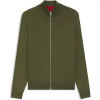 HUGO Slim fit jakke i strikket bomuld med logo