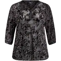 Zizzi Bluse 'Eselma' bronze / sort