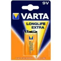 Varta LL PP3 Alkalisk Batteri 9V Kube til CO Røgdetektor, Ur Fjernbetjening