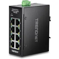 Trendnet TI-ELC80 - Version V1.xR - switch - industrial, mini - 8 x 10/100 - DIN monterbar på skinne, væg-monterbar - TAA-kompatibel