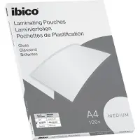 Ibico Basics Medium A4 lamineringslommer Glasklar - (100 stk.)