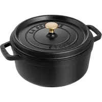 Staub La Cocotte rund gryde støbejern 8,4 L Sort