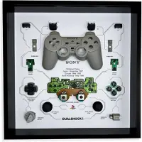 GRC Retro Art Sony PS1 Dual Shock 1 controller display - grå