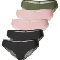 Hunkemoller String mørkegrøn / blomme / sort