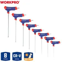 Workpro T-handle Spherical Tip 2-10mm Modular Series Unbrakonøglesæt 8 Stykker