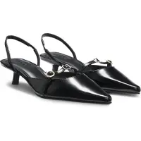 HUGO Slingback-mules i børstet læder