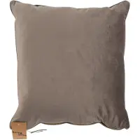 Borg Living Pyntepude - 45x45 cm - Ensfarvet grå - Velour -