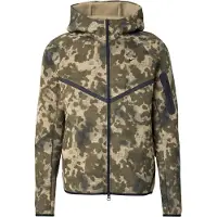 Nike Jakke Tech Fleece Windrunner Camo - Grøn/Sort, størrelse Small