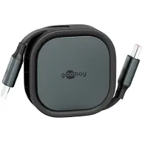 Goobay udtrækkeligt USB-C-kabel - 1m, 15W - sort