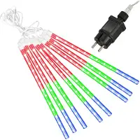 Springos julelys 144 LED snefaldsslynger 8 stk. multicolor udendørs universal