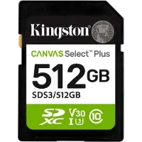Kingston 512gb Sdxc Canvas Select Plus Gen3 150 Mb/s C10 Uhs-i U3 V30 Hukommelseskort