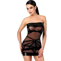 Noir Handmade F359 Bondesque Off-Shoulder Mini Dress