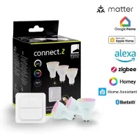 Eglo CONNECT.Z SÆT AFBRYDER + 3 GU10 opal SMART pærer M/FARVER(RGB) OG TUNABLE WHITE