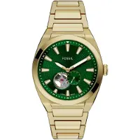 Fossil Analogt ur 'EVERETT' guld / mørkegrøn / hvid