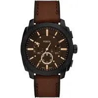 Fossil Analogt ur 'MACHINE' kastaniebrun / sort