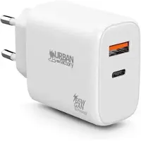 Urban Factory Powee Gan 65w Usb-a-og Usb-c-vægoplader