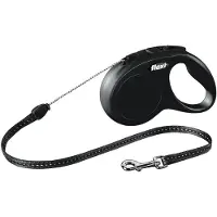 Flexi Rolleline Classic - Cord Leash - Sort - S - 5 meter